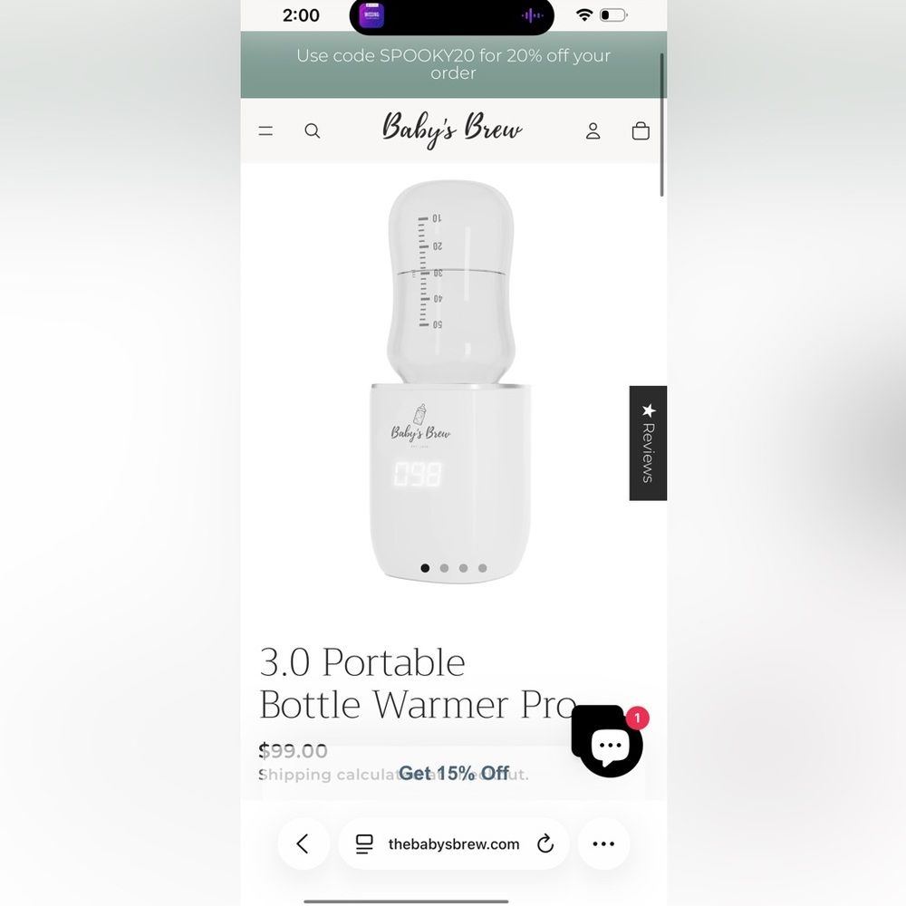 White Portable Bottle Warmer